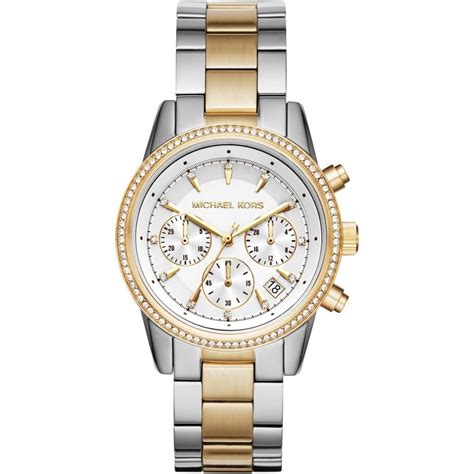 michael kors ritz two colour chronograph ladies watch|mbnghy6474.